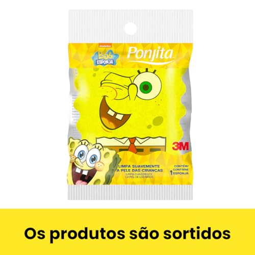 Ponjita, 3M, Esponja de Banho Infantil, Bob Esponja - 1 Unidade