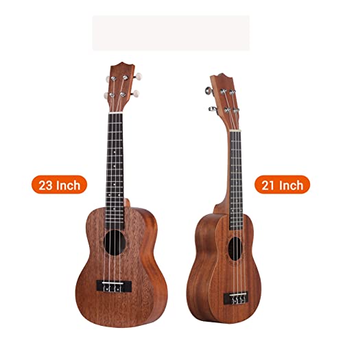 ukulélé Voyage 21 23 Pouces Ukulele Acajou avec Sac De Transport Strap Strap Strings Tuner (Color : 23inches) - Les Beatles, Paul McCartney, John Lennon, RIngo Starr, George Harrison ukulélé Voyage 21 23 Pouces Ukulele Acajou avec Sac De Transport Strap Strap Strings Tuner (Color : 23inches) – Image 5