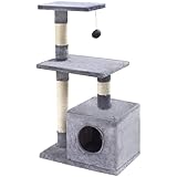[Entretenimiento] Múltiples plataformas e instalaciones de entretenimiento, deja que tu gato mate el tiempo. El gato puede dormir en el agujero del árbol para restaurar la fuerza física, los miradores pueden satisfacer la sensación de los gatos de pie