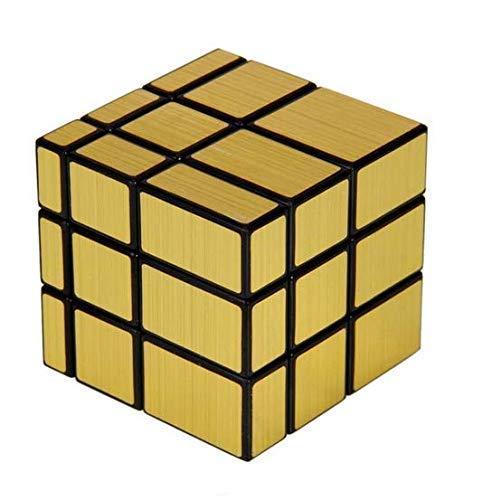 TOYOTIC Magic Cube Set Fluctuation Angle Puzzle Cube Skew Speed Magic Cube Puzzle 3x3x3 Mirror Magic Cube Toys-Golden 3D Puzzle (Golden Cube)