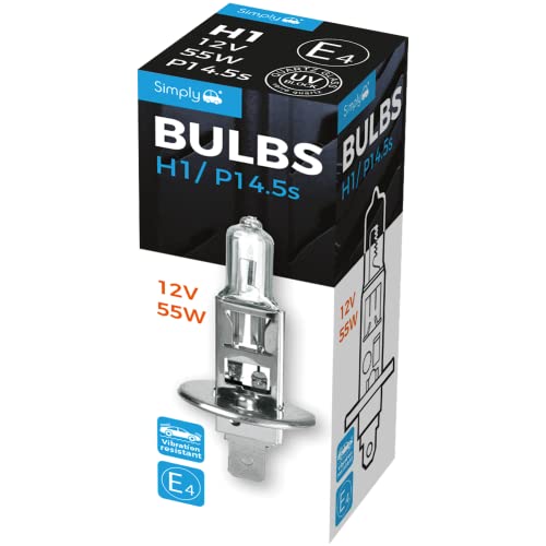 Simply S448 H1 Car Headlight Bulb, 12V, 55W, Comply with ECE R-37, Base P14.5s, Suitable for all Headlights, Maximum Visibility, White