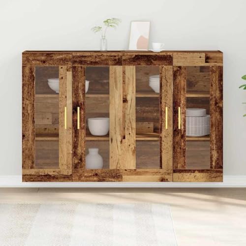 Armario de pared de madera noble y cristal para un almacenamiento elegante 5