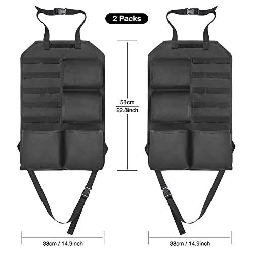 Ezshoot Tactical Car Back Seat Gun Rack, Gun Rack For Truck, Holder Organizer With Molle Panel Front Seatback Cover Storage Bag,Black 2Pcs #TOP1