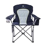 LET'S CAMP Oversized Folding Camping Chair Portable Outdoor Heavy Duty Padded Chairs Lawn Chair with