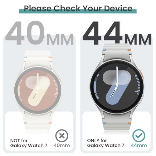 Image of Hard PC Case compatible with Samsung Galaxy Watch 4 /5 /6 44mm withTempered Glass Screen Protector, 9H Hardness, Full Coverage, [HARD CASE] [Pack of 1] (Clear, Samsung Galaxy Watch 4 /5 /6 44mm)