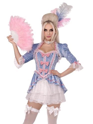 Costume de Marie-Antoinette : robe en velours dentelle volants et boléro