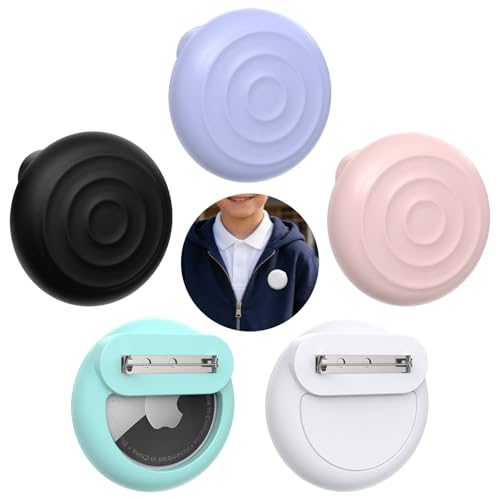 Hidden AirTag Holder for Kids with Safety Pin EIZLXQ Soft Silicone Apple AirTag Holder for Kids Discreet Air Tag Holder for Clothes Luggage Child & Elderly Tracker(Black/White/Pink/Purple/Green)