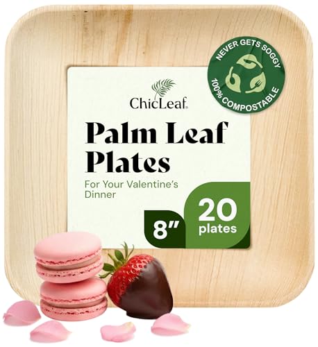 Chic Leaf Palm Leaf Compostable Plates - 6" Square, Pack