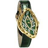 PASCAL Paradoxe Diamond Watch for Men Women, Fluid-Inspired Case Design, Lab-Grown Diamonds, Swiss Quartz Movement, Sapphire Crystal, 3 ATM Water Resistant, Luxury Watch Gift for Him (Green)