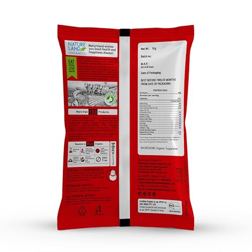 Image of Natureland Organics Brown Sugar 1 Kg - Organic Sugar