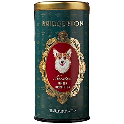 The Republic of Tea Bridgerton Newton Ginger Biscuit Tea, 36 Tea Bags, Caffeine-Free