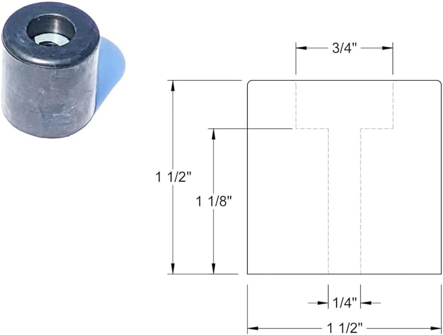 Large Rubber Feet - 1-1/2" Diameter x 1-1/2" Height with Recessed Design for Machines, Chairs, and Air Compressors
