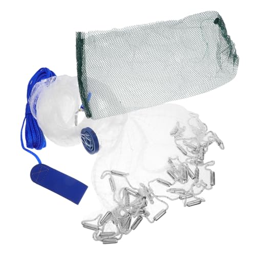 VANZACK Monofilament Mesh Fishing Cast Net with Weights for Saltwater Freshwater Bait Trap Easy Throw Rotating Hand Throw Net for Beginner Friendly Precise Casting and Fine Mesh Fish