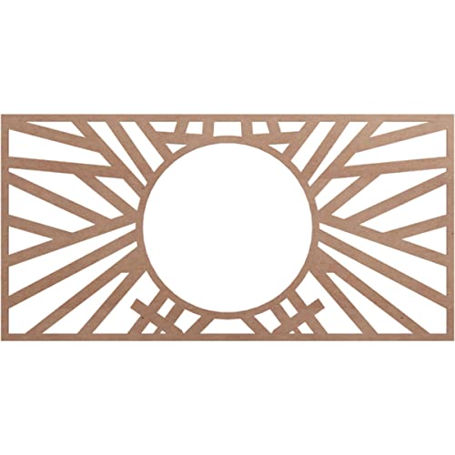 Ekena Millwork 36"W x 18"H x 13 3/8"ID x 3/8"T Hoover Wood Fretwork Pierced Ceiling Medallion, Wood (Paint Grade)