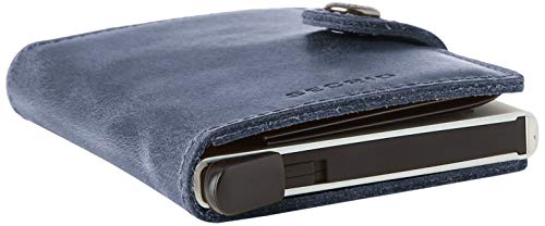 Secrid Mini Wallet Leather Vintage Blue, Rfid Safe Card Case (Blue) #TOP3