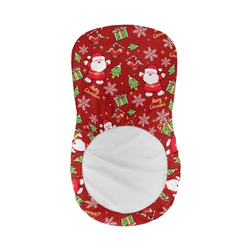 Image of Santa Claus Bar Stool Covers with Backs Set of 2 Waterproof Swivel Bar Stool Covers Slipcovers with Elastic Band Non-Slip Cushion Slipcover for Counter Christmas Decor