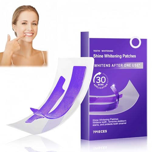 7PCS Professional Teeth Whitening Strips, Purple Whitening Strips, Non-Sensitive Whitening Patches with Color Correction Technology, Gentle Toothpaste Tablets Alternative for Effective Teeth Whitener