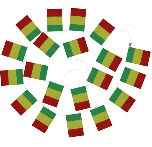 Image of AZ FLAG Guinea 6 meters BUNTING Flag 20 flags 9'' x 6'' - Guinean STRING flags 15 x 21 cm