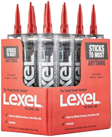 Sashco 13010 Lexel Sealant, 10.5 oz Cartridge, Clear ( Case of 12)