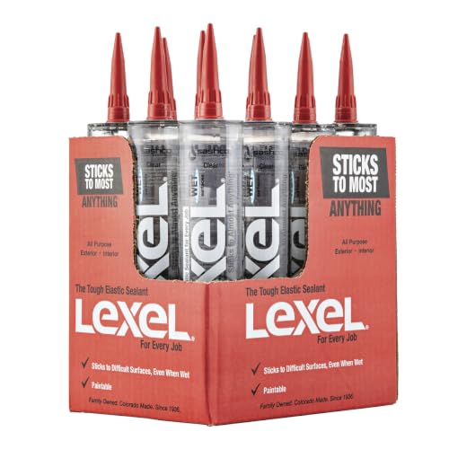 Sashco 13010 10.5oz Sealants Clear Lexel Adhesive Caulk, 10.5-Ounce (Pack of 12)