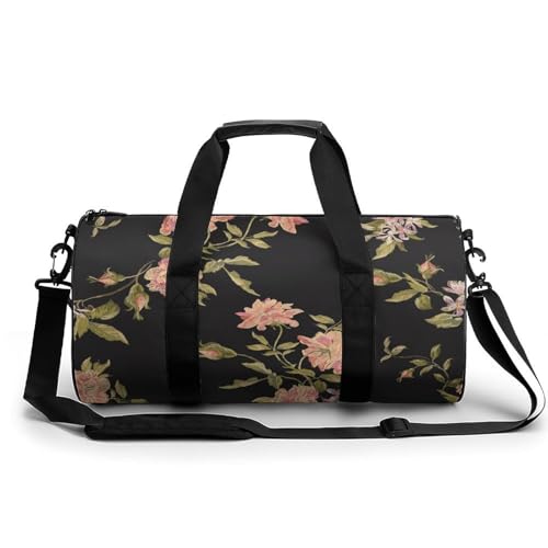 Sac duffel bag Rose Pivoine grand compartiment - Sac de voyage imperméable et léger