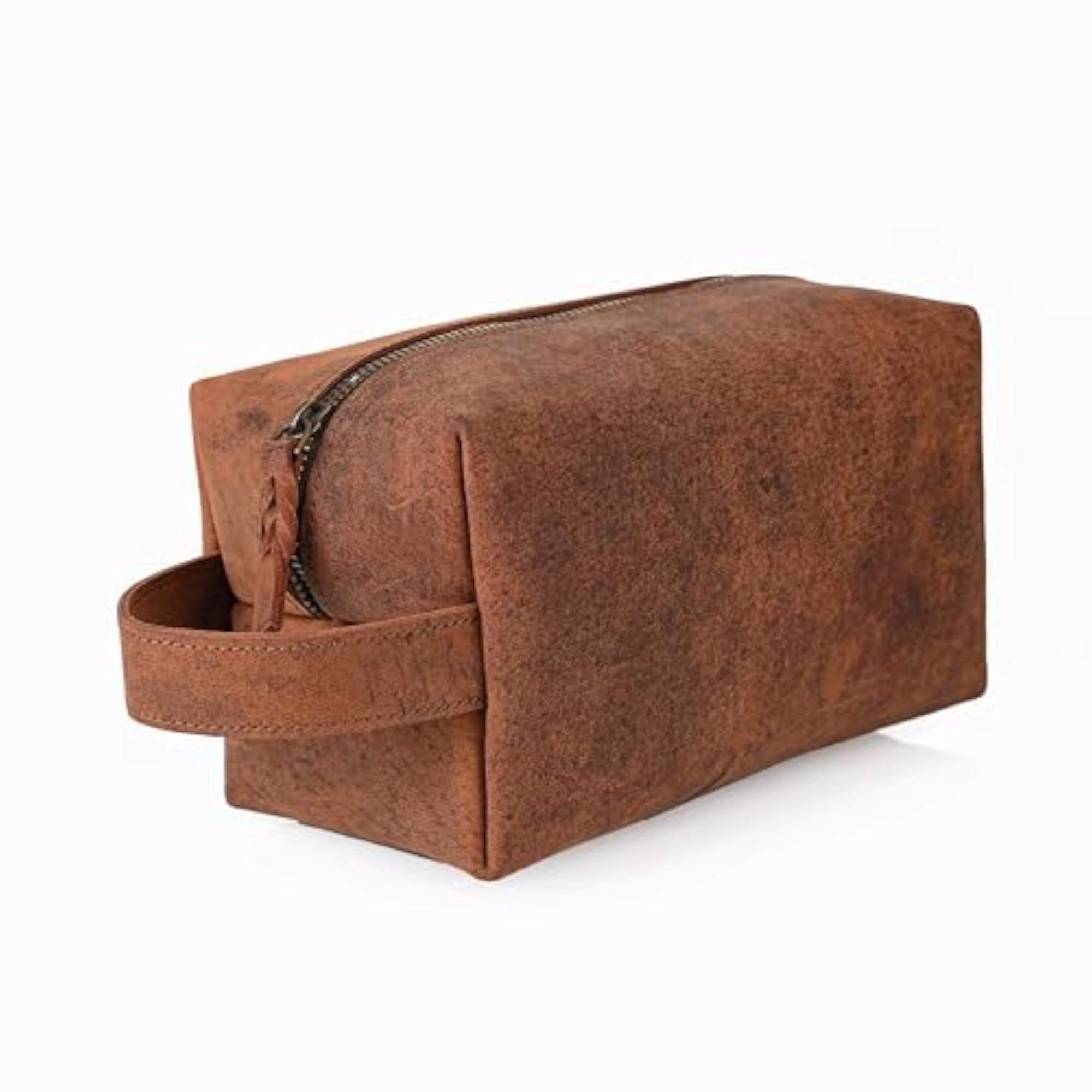 Leather Dopp Kit Toiletry Kit, Brown
