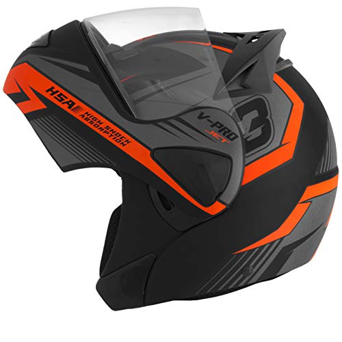 Pro Tork Capacete V-Pro Jet 3 Fosco 60 Preto/Laranja