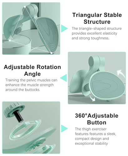 Kegel Exerciser, Pelvic Floor Muscle Exercise Devices for Women, Inner Thigh Exerciser Leg Workout Equipment Thigh Trainer for Male Hip Trimmer Inner Thigh Toner Workout (LightGreen)