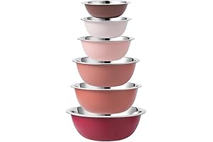 CWC Cook With Color 6-Piece Stainless Steel Rose Gold Mixing Bowls Set