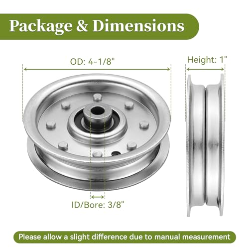 Idler Pulley Replacement 756-0627,756-0627D, 956-0365 for 46\" 42\" Deck Lawn Mower - Flat Idler Pulley Compatible with Cub Cad et 2135 LT1045 1180 GT2042 Lawn Tractor, MTD Riding Mowe, 1 Pack