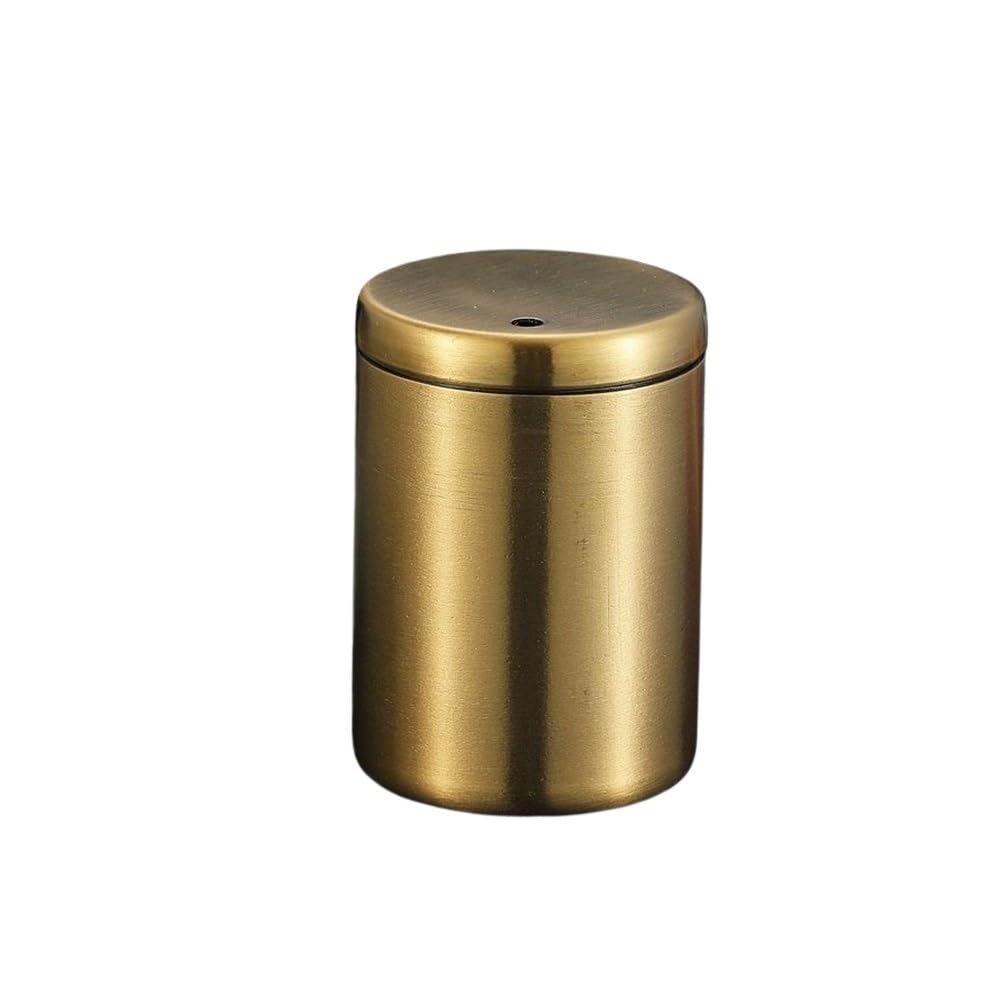 TIANSHENGQI Stainless Steel Toothpick Container Creative Simple Portable Cotton Stroge Box Home(Gold)