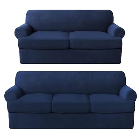 PrinceDeco T Cushion Sofa Slipcovers Bundle 3/4 Pieces Sofa Covers, Furniture Protector, Plaid… — $93.49 (13% off)