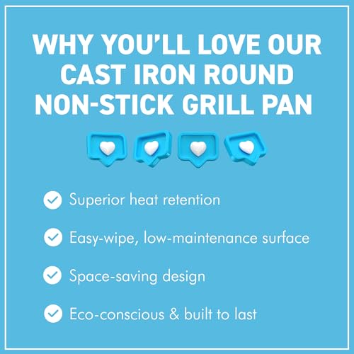 30x15.5cm Non-Stick Cast Iron Grill Pan for Perfect Pizza, Pancakes, BBQ, and Oven Cooking - Image 8
