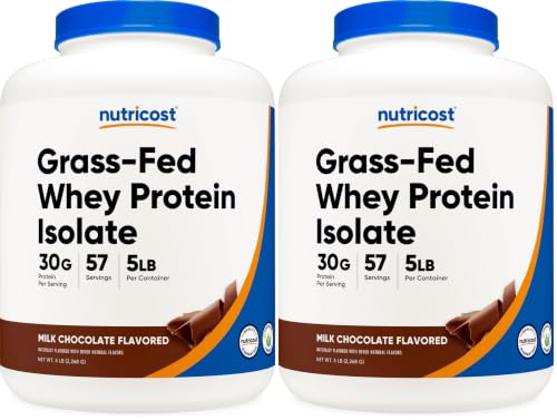 Image of Nutricost Grass-Fed Whey Protein Isolate (Chocolate) 5LBS (Pack of 2)