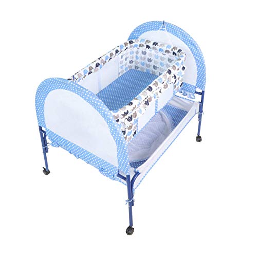 Image of Baby Multipurpose Cradle with Mosquito and Insect Protection Net (Blue)