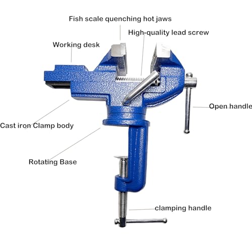Winhub Table Vise 80mm Bench Vice Adjustable Bench Clamp with 360 Degree Rotated Swivel Base for Workbench Workshop Factory - Image 4