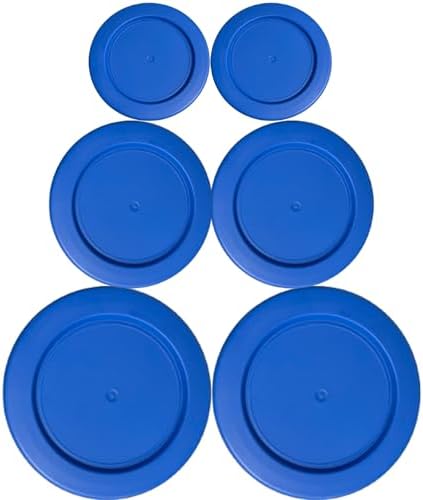 2, 4 & 7 Cup Replacement Lids/Covers for Pyrex, Anchor Hocking & KlareWare Storage Bowls *Lids Only Glass Container Not Included* (6 Pack *Two of Each Size* Blue)