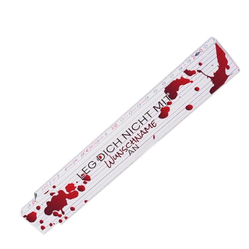 Zollstock mit Wunsch-Namen und Motiv – Leg dich nicht mit … an - Meterstab individuell einseitig bedruckt - Glieder-Maßstab personalisiert