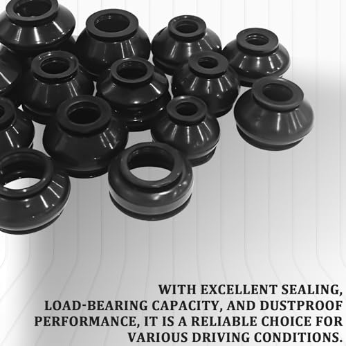 QKYS 14PCS Automotive Rubber Dust Boot Kit, Tie Rod Boots, Rubber Ball Joint Dust Boots Replacement Fits Most Vehicles (Cars, SUVs, Trucks), Suspension & Steering System Accessories