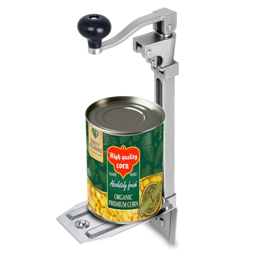 Commercial Can Opener Heavy Duty, 16' Stainless Steel Manual Table Can Opener for #10 Cans up to 10' Tall, Industrial Kitchen Tool with Cast Steel Base & Stainless Steel Blade