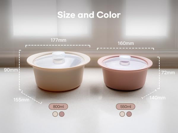 AGUARD Microwave Silicone Steamer for Baby Food, Made In Korea, Oven & Dishwasher Safe to 482°F, Easy Clean, Microwave Pot with Handle & Lid, 100% Food Grade Steamer Bowl (Creme Brulee, 27.1oz (800ml)) by AGUARD - Image 7