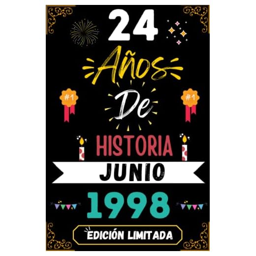 CUADERNO, 24 AÑOS DE HISTORIA JUNIO 1998 EDICIÓN LIMITADA: Regalo de 24 cumpleaños para mujeres y hombres, ideas de 24 cumpleaños... un cumpleaños... ... regalo de 24 cumpleaños para él/ella.