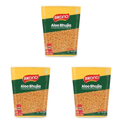 Image of Bikano Aloo Bhujia | Crunchy and Spicy Aloo Bhujia Snack | Perfect Tea-Time Namkeen - 1kg (Pack of 3)