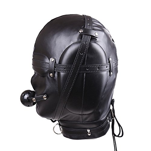 Helm gezichtsmasker feestkostuum gesloten vrouw heren cosplay zwart leer - Image 4