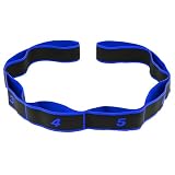 WUMZIRA Banda Elástica de Resistencia con 8 Bucles para Yoga y Gimnasia Rítmica Niña, Cinta de Estiramientos para Fitness, Pilates y Entrenamiento de Flexibilidad, Azul Real