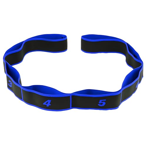 WUMZIRA Elastique Musculation avec 8 Boucles, Sangle Yoga pour Etirement et Fitness, Bande Elastique Sport Polyvalente pour Pilates, Gymnastique et Kinésithérapie, Accessoire de Sport Durable, Bleu