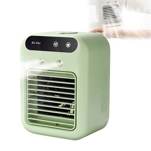 Générique Climatiseur Mobile, 2025 Petit Climatiseur Portable USB Ventilateur Silencieux Refroidisseur D'air, Mini Ventilateur Portable, Air Conditioner Portable Pour Chambre, Bureau, Camping (Vert)