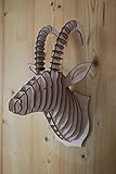 Holzschamoisi-Kopf, Puzzle 3d, wunderschöne dänische Skulptur aus Sperrholz für die Dekoration Ihrer Wand, hergestellt und mit Laser graviert in Frankreich handwerklich mit Präzision; aus hochwertigem 3 mm Sperrholz, Dekoration in Natur, Skandinavisch, schlicht, modernes Design, bringt sicher Ihr Interieur in Wert, Puzzle 3d.