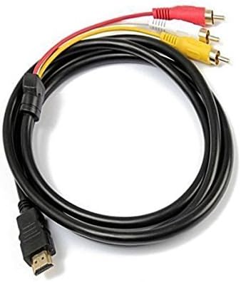 HDMI to RCA Cable, Wishsan 5Ft 1.5M HDMI Male to 3RCA Cable For HDTV DVD and Most LCD Projectors (Black)