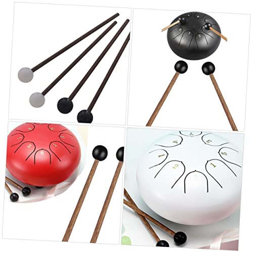 Abaodam 5sets 15 pares de baquetas negras de madera de nogal para práctica de tambor de lengüeta miniatura 6
